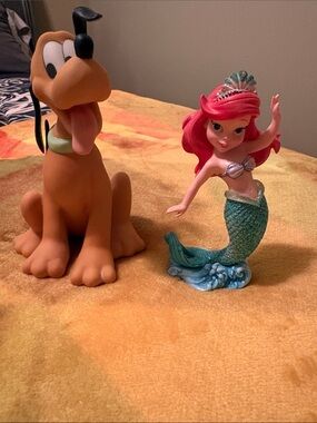 Disney Pluto and Ariel Porcelain Figures